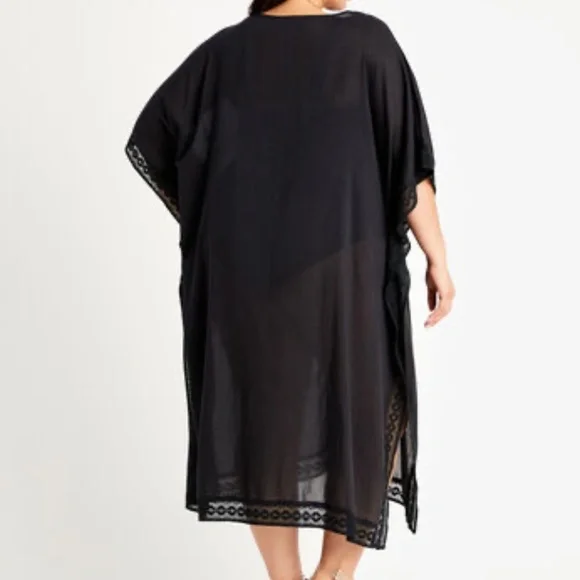 Ashley Stewart Dalin Crochet Trim Swim Cover NWT - Picture 2 of 2